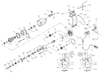 Default Diagram and Parts List for J-6625 Type 1 Porter Cable Miscellaneous